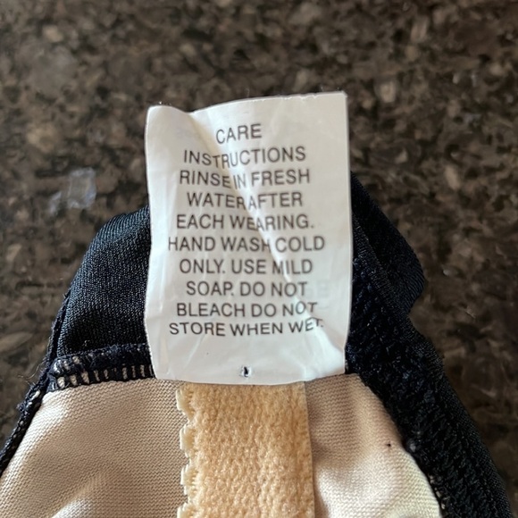 Ocean Aqua Shape Black One Piece Racerback Swimsuit - Picture 6 of 6